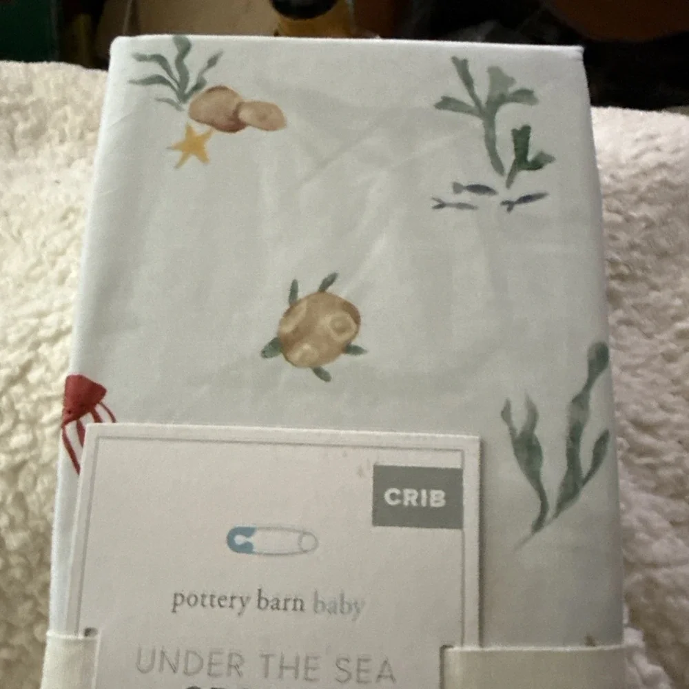 Pottery Barn Kids Under The Sea Crib Fitted Sheet 27.5